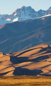 Preview wallpaper sand, mountains, hills, snowy, slope