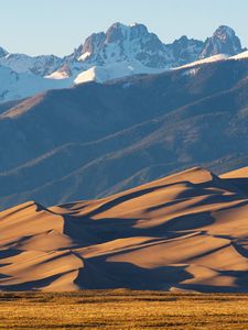 Preview wallpaper sand, mountains, hills, snowy, slope