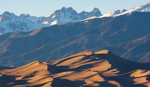 Preview wallpaper sand, mountains, hills, snowy, slope