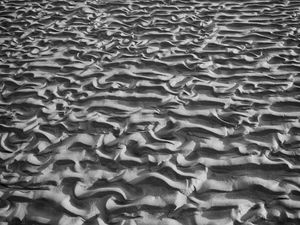 Preview wallpaper sand, relief, desert, shadow, bw