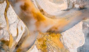 Preview wallpaper sand, river, water, erosion, aerial view