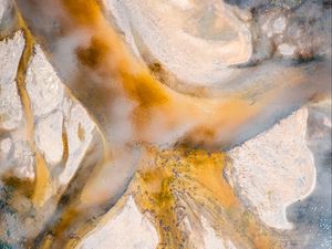 Preview wallpaper sand, river, water, erosion, aerial view