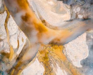 Preview wallpaper sand, river, water, erosion, aerial view