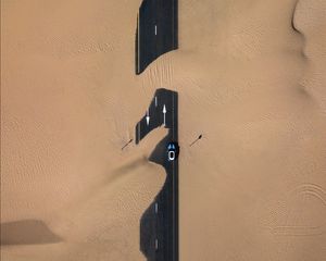 Preview wallpaper sand, road, desert, dunes, minimalism