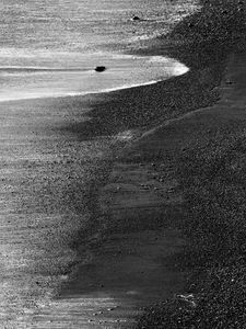 Preview wallpaper sand, sea, shore, bw