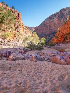 Preview wallpaper sand, stones, rocks, landscape