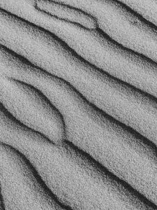 Preview wallpaper sand, waves, surface, gray, bw