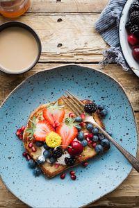 Preview wallpaper sandwich, berries, breakfast