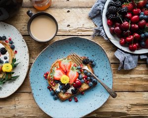 Preview wallpaper sandwich, berries, breakfast