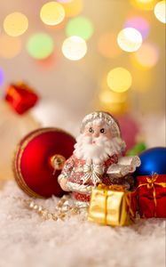 Preview wallpaper santa claus, christmas, new year, toys, glare