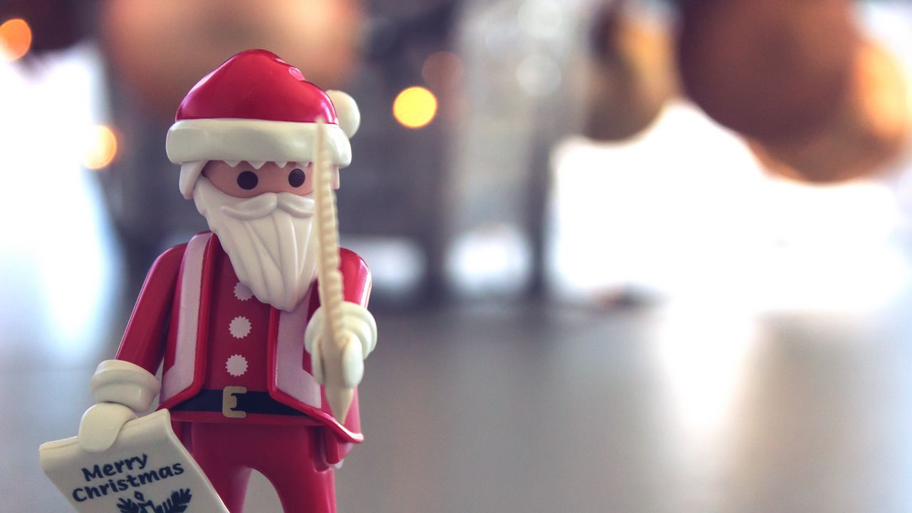 Wallpaper santa claus, christmas, toy, blur, glare
