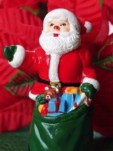 Preview wallpaper santa claus, christmas, toy, sack, flowers