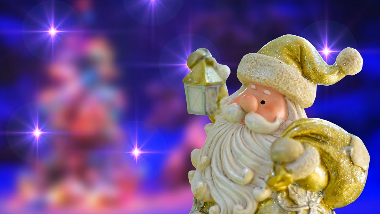 Wallpaper santa claus, figurine, toy, new year, christmas, shine
