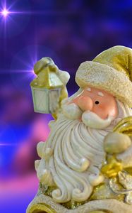 Preview wallpaper santa claus, figurine, toy, new year, christmas, shine