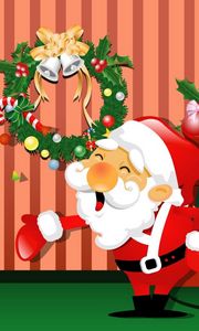 Preview wallpaper santa claus, fireplace, home, gifts, christmas