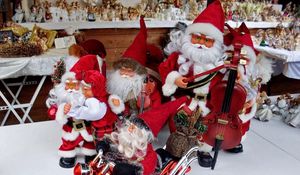 Preview wallpaper santa claus, holiday, christmas, toys, bike