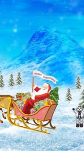 Preview wallpaper santa claus, new year, christmas, presents, reindeer