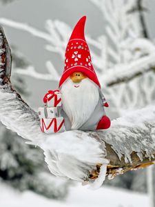 Preview wallpaper santa claus, new year, figurine, christmas, snow, ice, toy