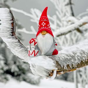Preview wallpaper santa claus, new year, figurine, christmas, snow, ice, toy