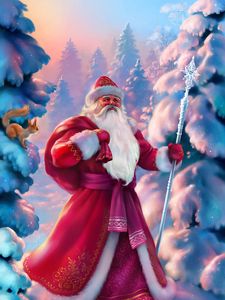 Preview wallpaper santa claus, new year, winter, fabulous, forest