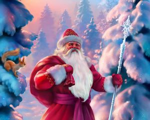 Preview wallpaper santa claus, new year, winter, fabulous, forest