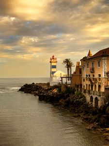 Preview wallpaper santa marta lighthouse museum, portugal, buildings