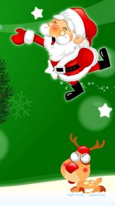 Preview wallpaper santas, bag, gifts, reindeer, wreath