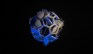 Preview wallpaper satellite, hexagons, volume, geometry