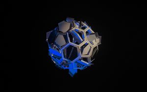 Preview wallpaper satellite, hexagons, volume, geometry