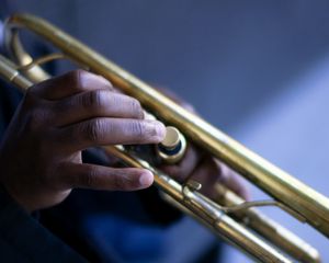 Preview wallpaper saxophone, hands, musician, music