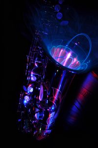 Preview wallpaper saxophone, lighting, abstraction, musical instrument