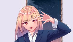 Preview wallpaper schoolgirl, girl, gesture, anime