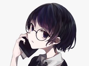 Preview wallpaper schoolgirl, girl, glasses, anime, art