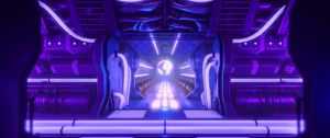Preview wallpaper sci fi, corridor, tunnel, spaceship, station, glow