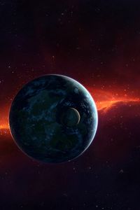 Preview wallpaper sci fi, space, red, planet