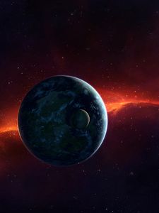 Preview wallpaper sci fi, space, red, planet