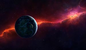 Preview wallpaper sci fi, space, red, planet