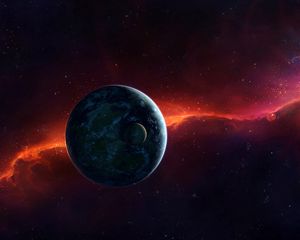 Preview wallpaper sci fi, space, red, planet