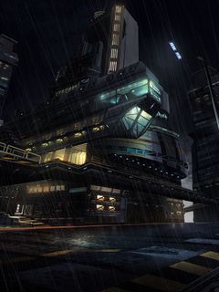 Download wallpaper 240x320 sci-fi, building, future, fiction, futuristic,  art old mobile, cell phone, smartphone hd background