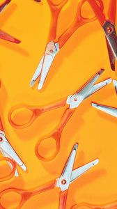 Preview wallpaper scissors, yellow background, blades