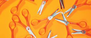Preview wallpaper scissors, yellow background, blades