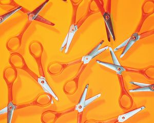 Preview wallpaper scissors, yellow background, blades