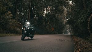 Preview wallpaper scooter, bike, black, headlight, light, road