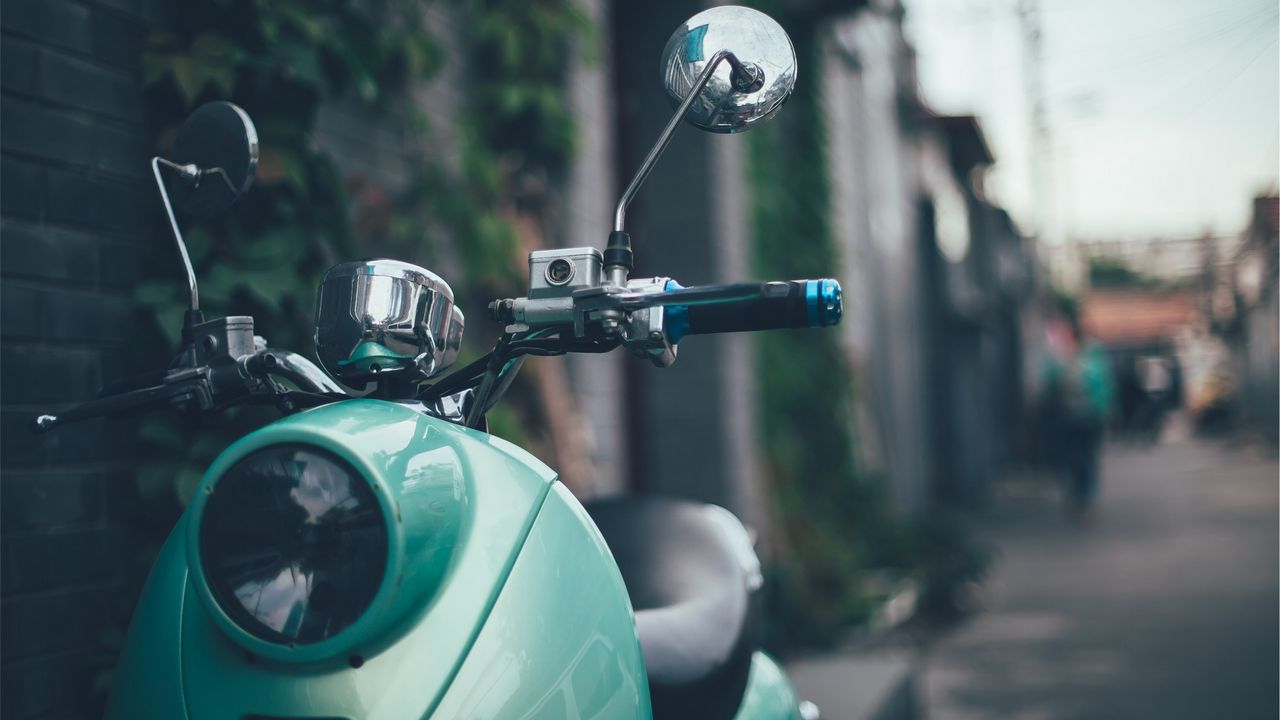 Wallpaper scooter, moped, vespa, retro, mint