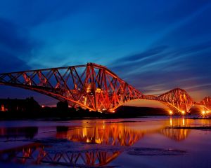 Preview wallpaper scotland, bridge, evening, sunset