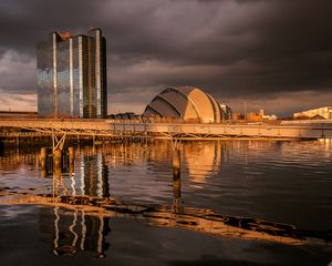 Preview wallpaper scotland, glasgow, river, bridge, building