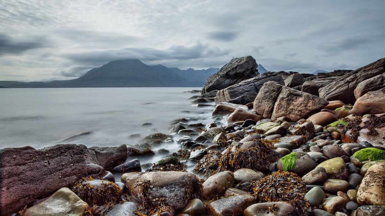 Wallpaper scotland, rocks, mountains, sea