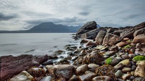 Preview wallpaper scotland, rocks, mountains, sea