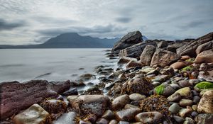 Preview wallpaper scotland, rocks, mountains, sea