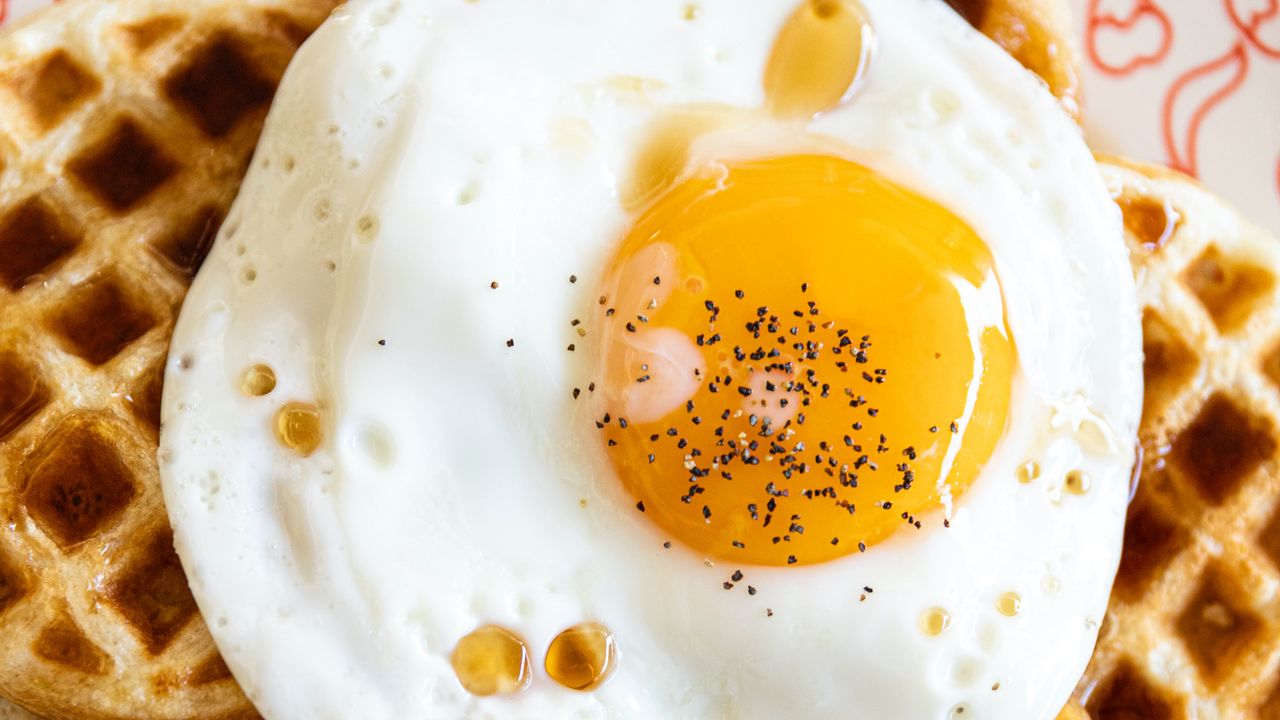 Wallpaper scrambled eggs, egg, waffles, breakfast